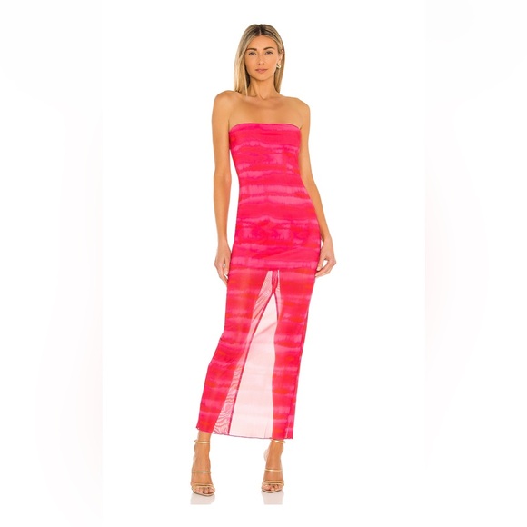 Revolve h:ours Rios Maxi Dress in Strawberry Tie Dye - Picture 2 of 4